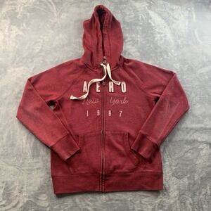 Aeropostale Aero New York Full-Zip Hoodie Women's M Red Y2K